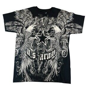 Apprime Eagle Wings Graphic T Shirt Men Medium Black Biker MMA
